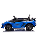 12V Kids Ride On Car W Parents Remote Control,Licensed Lamborghini Aventador Xago,Hydraulic Pressure Door,Slow Start,Early Education,Bluetooth,Adjustable Volume,Mp3,Usb,Led Lights For Kids Aged 3 8. Blue 50 99 Lbs Polypropylene