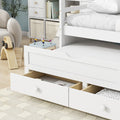 Twin Size Bed With Headboard, Footboard, Trundle And Three Storage Drawers, Twin Size Pine Wood Bed With Headboard, Footboard,White Twin White Pine