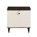Carena White & Walnut Finish Night Stand W Usb White Walnut Synthetic Wood