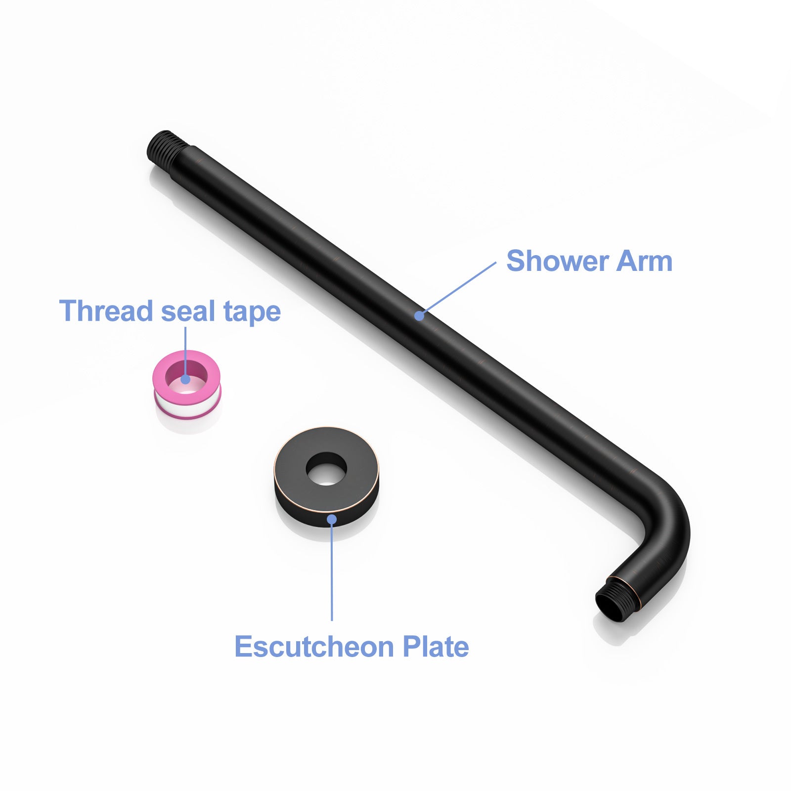 16" Shower Arm With Flange, Oil Rubbed Bronze Oil Rubbed Bronze Stainless Steel