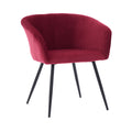 Ts Stripe Dinding Chair 1Pc Wine Red Wine Red Velvet