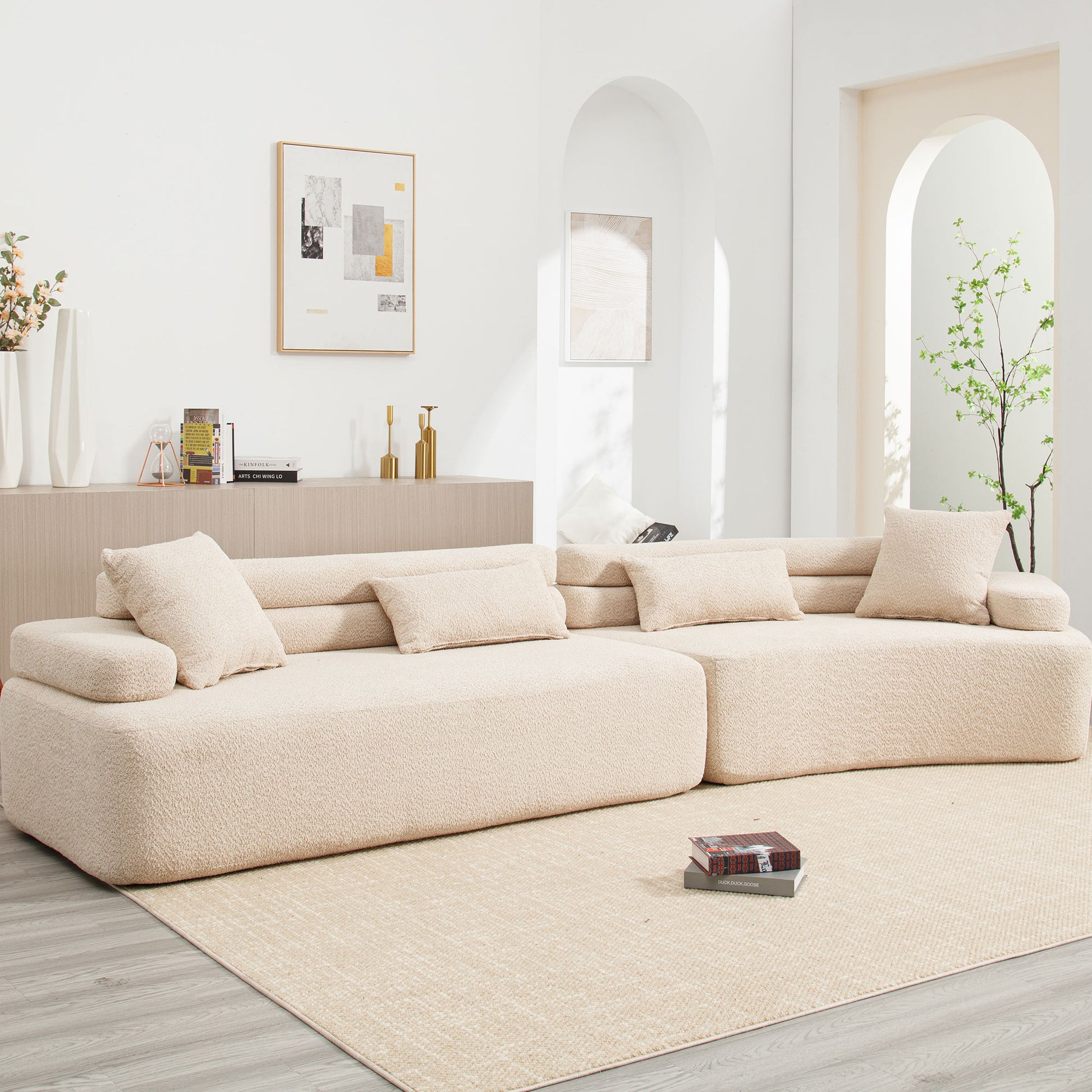 Unique Modeling Design,Upholstered Indoor Furniture,Foam Filled Sleeper Sofa Bed For Living Room,Bedroom,3 Colors Khaki Primary Living Space Modern Foam Polyester 4 Seat