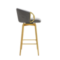 30 Inch Dining Chairs Set Of 2 Modern Style 360 Swivel Bar Chairs With Simple Design, Comfortable High Stools, And Flexible Dining Chairs Suitable For Bars, Restaurants,Velvet Bar Chair Beige Grey