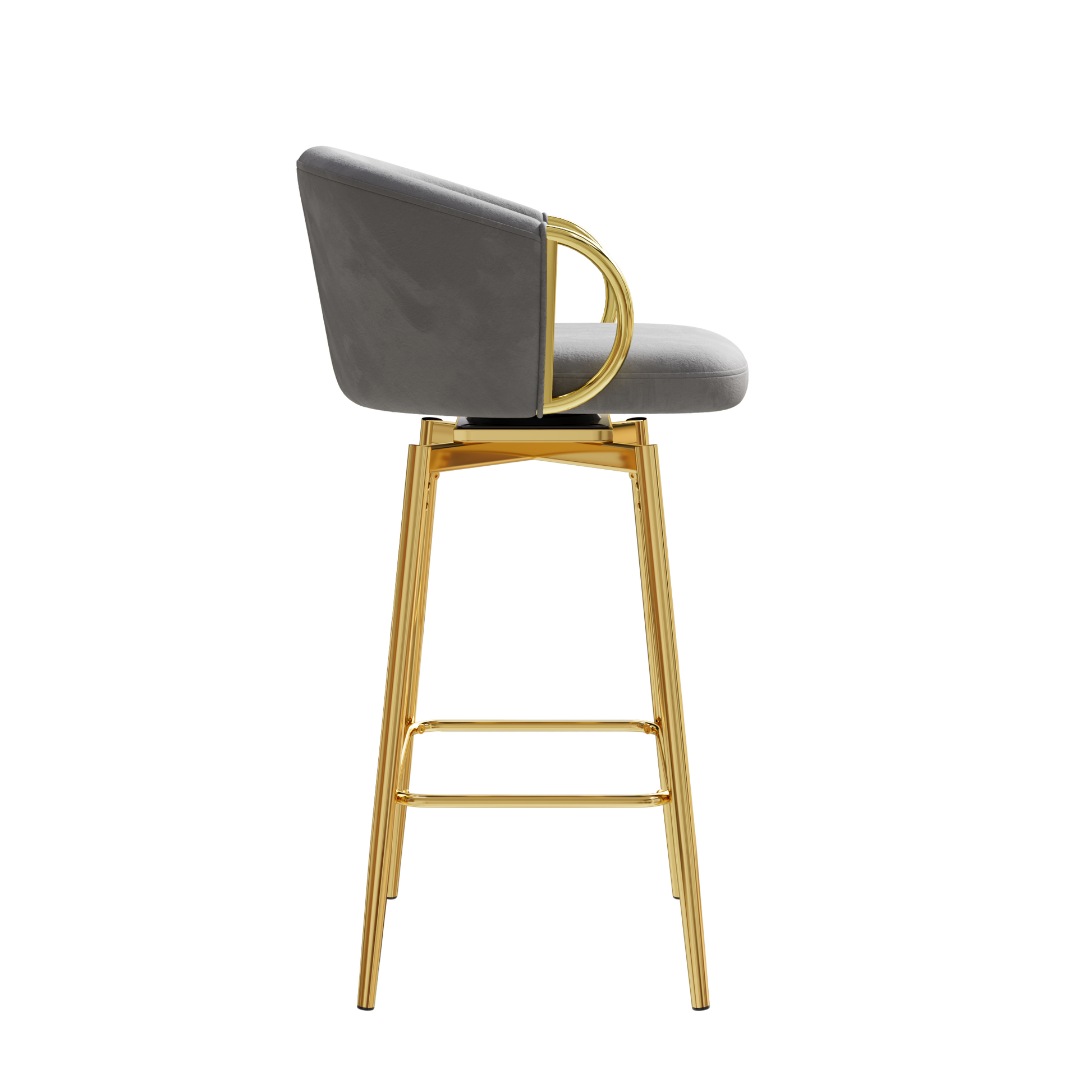 30 Inch Dining Chairs Set Of 2 Modern Style 360 Swivel Bar Chairs With Simple Design, Comfortable High Stools, And Flexible Dining Chairs Suitable For Bars, Restaurants,Velvet Bar Chair Beige Grey
