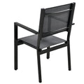 High Quality Steel Outdoor Table And Chair Set, Suitable For Patio, Balcony, Backyard. Black Seats 6 Steel