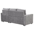 Soft Upholstered Sectional Sofa Bed With Storage Space, Suitable For Living Rooms And Apartments. Gray Wood Polyester 3 Seat