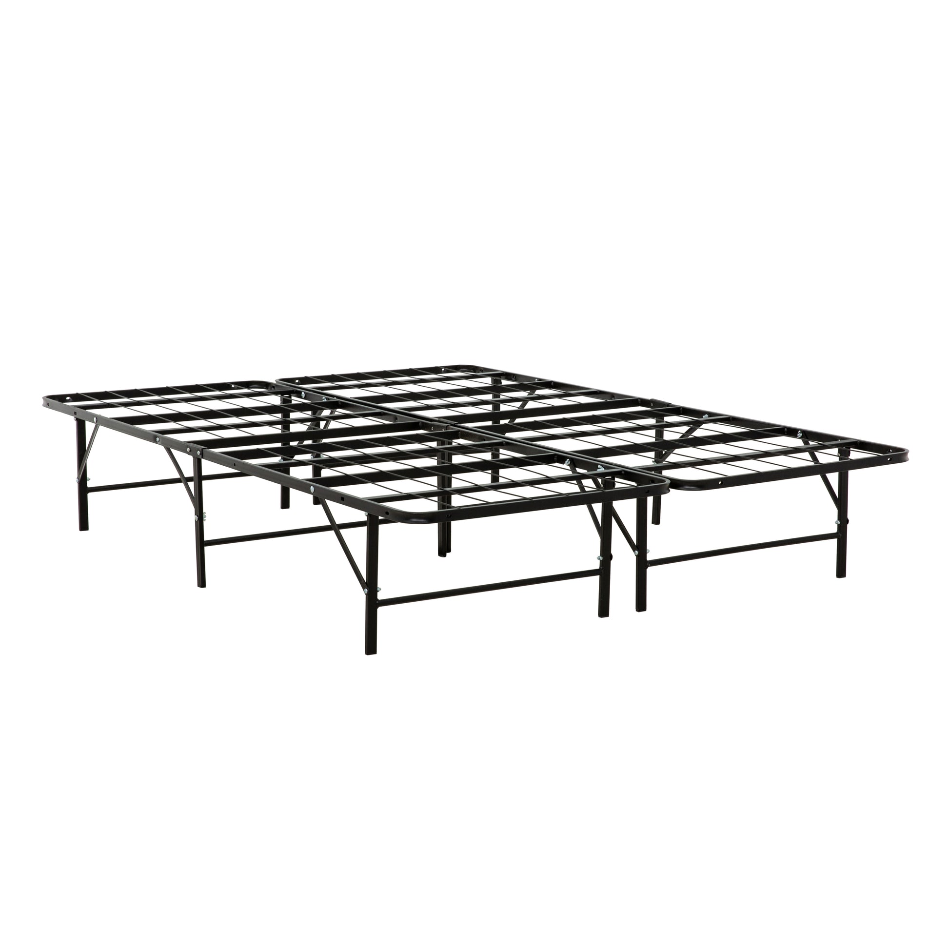 Bedroom Furniture Full Size Solid Metal Foundation Bed Base, Strong Mattress Platform Bed Frame, Black Box Spring Not Required Full Black Bedroom Modern Bed Frame Steel