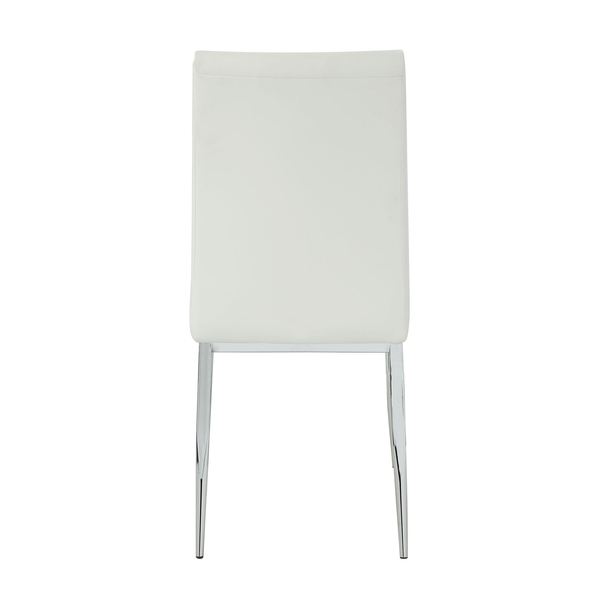 Kamaile Side Chair Set 2 , Beige Synthetic Leather & Chrome Finish Dn02134 Beige Mdf Metal