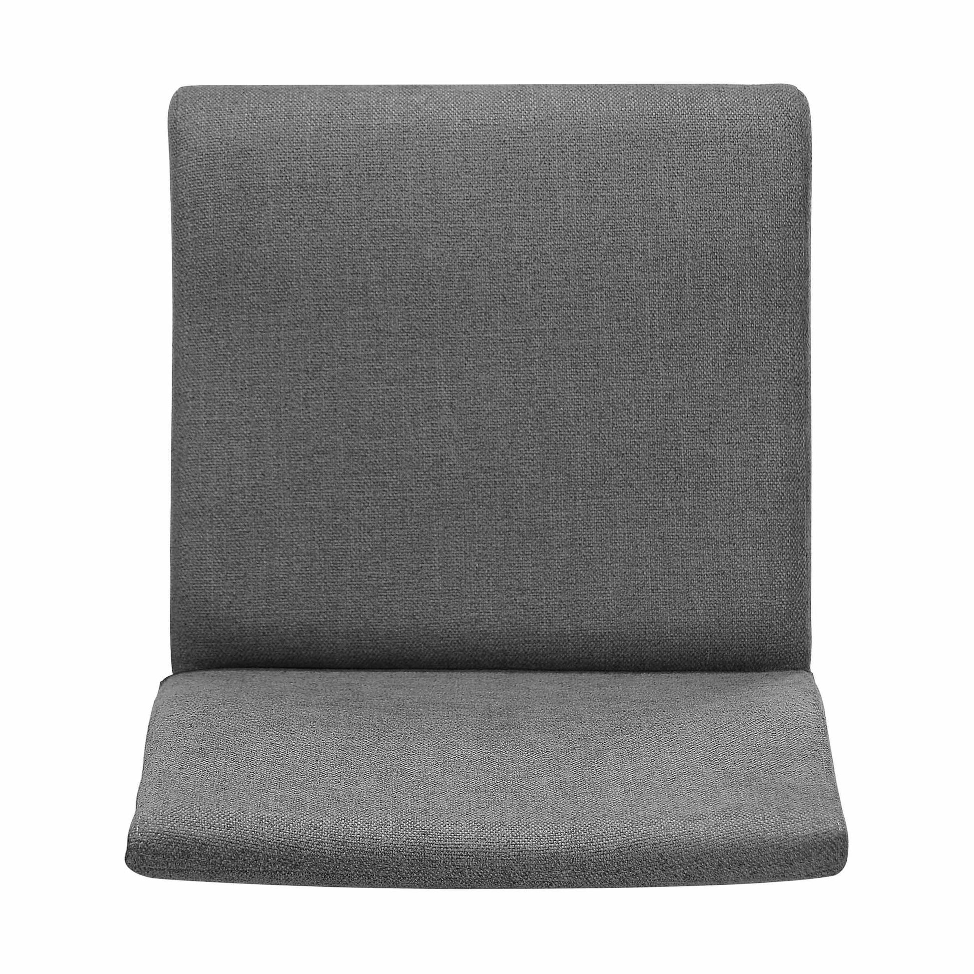 Dining Chair Set Of 2 Dark Grey Fabric