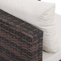 Patio Furniture, Outdoor Furniture, Seasonal Pe Wicker Furniture, 5 Set Wicker Furniture With Tempered Glass Coffee Table Brown Seats 4 Pe Rattan Iron Waterproof Fabric