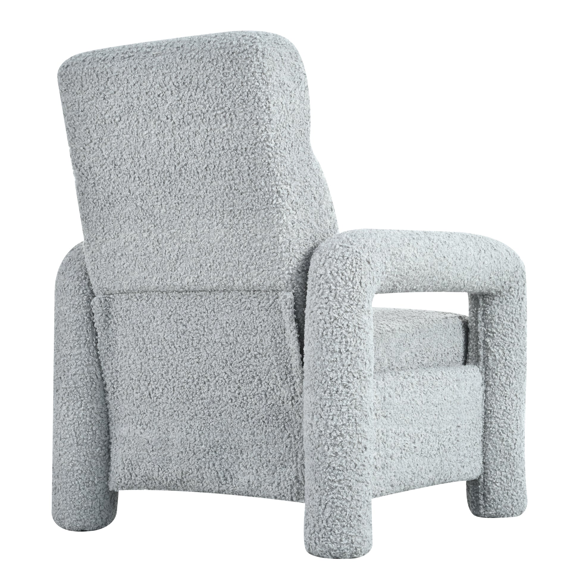 31.25" Push Back Recliner Armchair Upholstered Recliner Chair Single Sofa With Adjustable Backrest For Living Room, Light Grey Light Grey Teddy