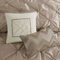 7 Piece Tufted Comforter Set Taupe Cal King California King Taupe Polyester