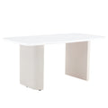 Cream Style Mdf White Dining Table.It Is A Furniture With A Warm And Soft Appearance, Suitable For Creating A Comfortable And Friendly Dining Environment, Suitable For Kitchens, Dining Rooms,Etc. White Mdf