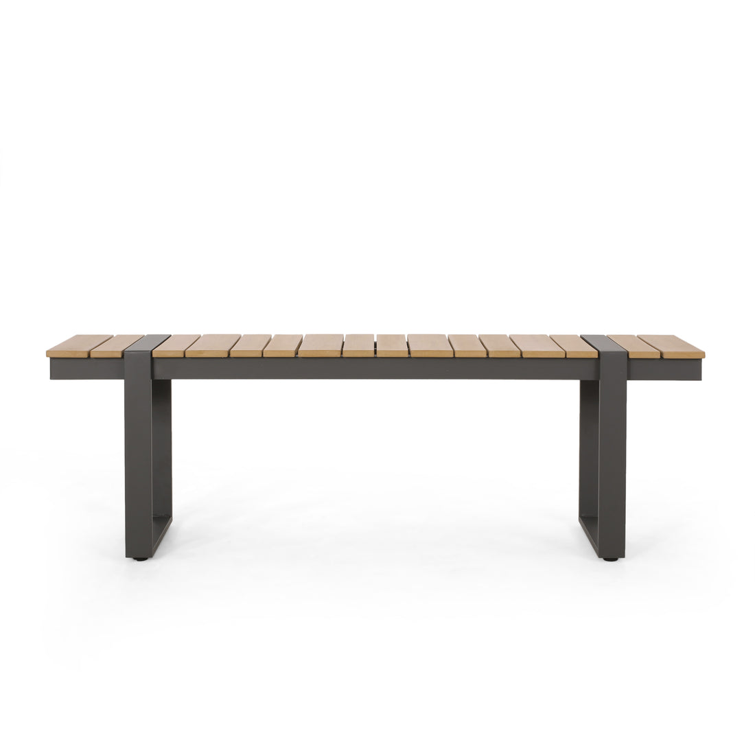 Outdoor Dining Bench, Gray Natural Natural Grey Wood