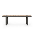 Outdoor Dining Bench, Gray Natural Natural Grey Wood