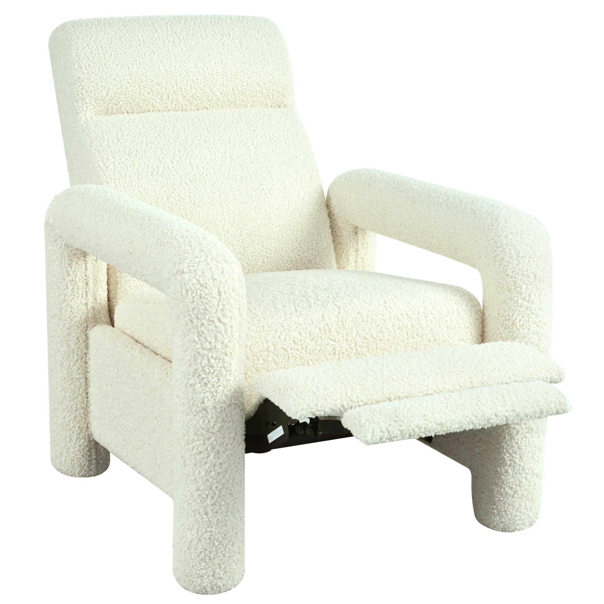 31.25" Push Back Recliner Armchair Upholstered Recliner Chair Single Sofa With Adjustable Backrest For Living Room, Beige Beige Teddy