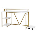 Techni Mobili Industrial Writing Desk, Gold Gold Computer Desk Office Modern Rectangular Rectangular Engineered Wood