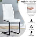 Table And Chair Set, Modern And Minimalist Dining Table, Imitation Marble Patterned Tabletop, Mdf Legs With U Shaped Brackets. Paired With Comfortable Chairs, Suitable For Dining And Living Rooms. Black Mdf Glass