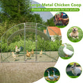 Large Chicken Coop Metal Chicken Run With Waterproof And Anti Uv Cover, Dome Shaped Walk In Fence Cage Hen House For Outdoor And Yard Farm Use, 1