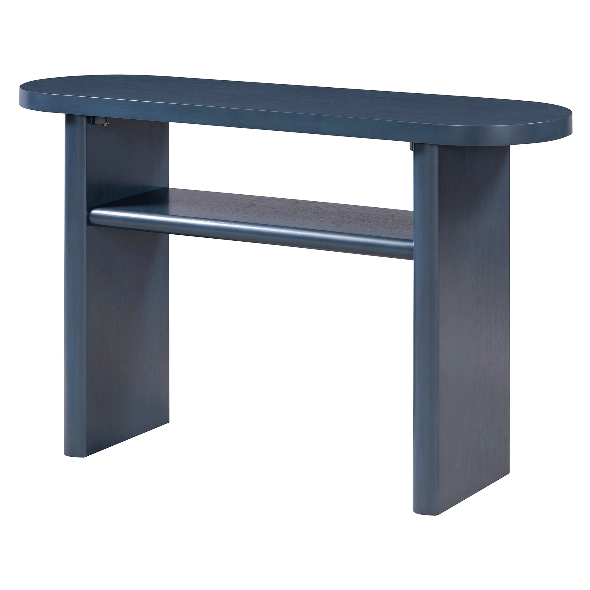 Elegant Minimalist Console Table With Rounded Edges And Sturdy Shelf Design For Entryway, Living Room Navy Navy Solid Wood Mdf