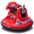 12V Kids Ride On Bumper Car W Parents Control,Rotate 360 Degrees,Two Handed Switch For Direction Control,Bumper Strip,Light Belt,Mp3 Music,Bluetooth,Provide A Speed Of 0.75Mph For Kids Of 2 5 Red 50