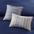 8 Piece Printed Seersucker Comforter And Quilt Set Collection Blue King Cal King King Blue Polyester
