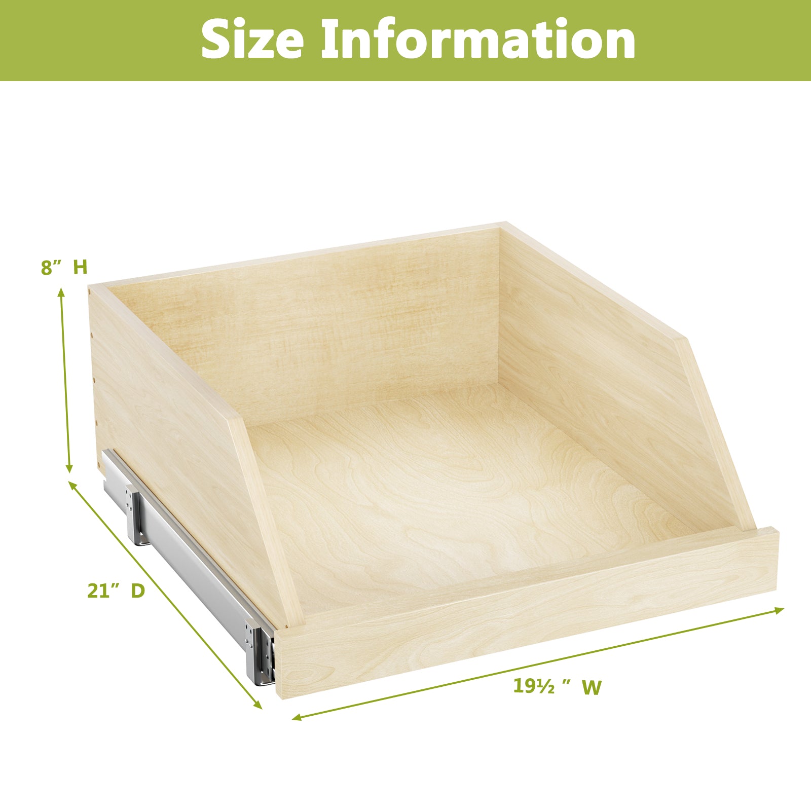 Pull Out Cabinet Organizer High Drawer 19 " W X 21" D Hard Close Wood Slide Out Shelves Cabinet Storage And Organizer With Full Extension Rail Slides Pull Out Drawer For Kitchens Cabinet Pantry Wood