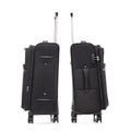 3 Piece Fabric Soft Luggage Set With Swivel Wheels And Password Lock, Black, 20 26 30 Inches Black Fabric