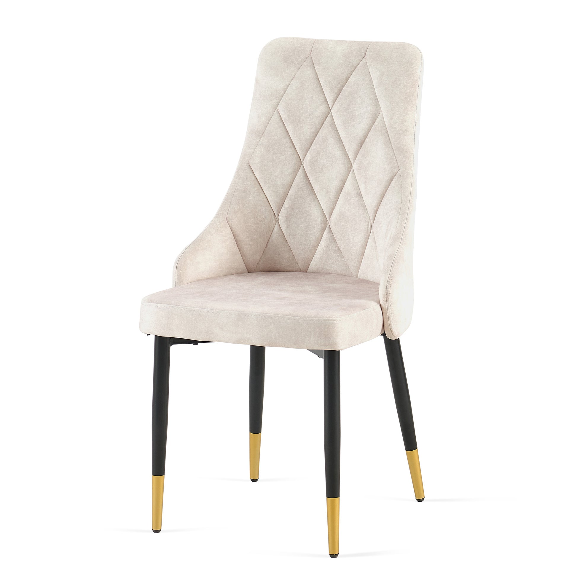 Beige Dining Chairs Set Of 4 Living Room Chair Modern Kitchen Armless Side Chair Metal Plaid Beige Dining Room Powder Coated Foam Dry Clean Modern Dining Chairs Solid Back Foam Velvet