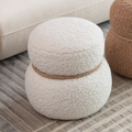 Wkj1Y White Snowman Stool, Greig Plush Cushion, Playful And Cute, Suitable For Any Spacehite White Broadcloth Pleat