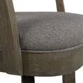 Williams 31 Swivel Bar Stool With Armrests, Heathered Grey Linen Gray Foam Linen