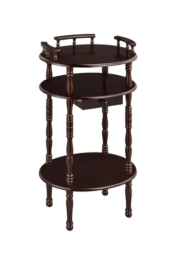 28" Tall 3 Tier Wooden Phone Table With Cherry Finish Cherry Wood