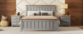 Full Size Wood Platform Bed Wooden Slat Support, Vintage Simple Bed Frame With Rectangular Headboard And Footboard, Grey Box Spring Not Required Full Grey Wood