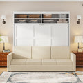 Queen Size Murphy Bed Wall Bed With Sofa,White Queen White Mdf Lvl