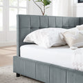 Full Size Upholstered Tufted Bed Frame, Sofa Bed Frame With Comfortable Backrest And Armrests, Full Size Bed For Bedroom, Living Room,Velvet, Grey 80.5''*59''*30.5'' Box Spring Not Required Full