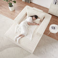 75 Inch Corduroy Sponge Sofa Lounge Chair,No Assembly Required,Fluffy Modern Sleeper Chair For Indoor Living Room Bedroom Beige Foam Corduroy 1 Seat