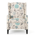 Recliner White Multi Fabric