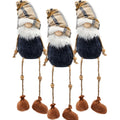 3Pcs Fall Thanksgiving Gnomes Decorations, Harvest Festival Table Home Ornaments For Holiday Party Gifts Blue Brown Polyester Blend