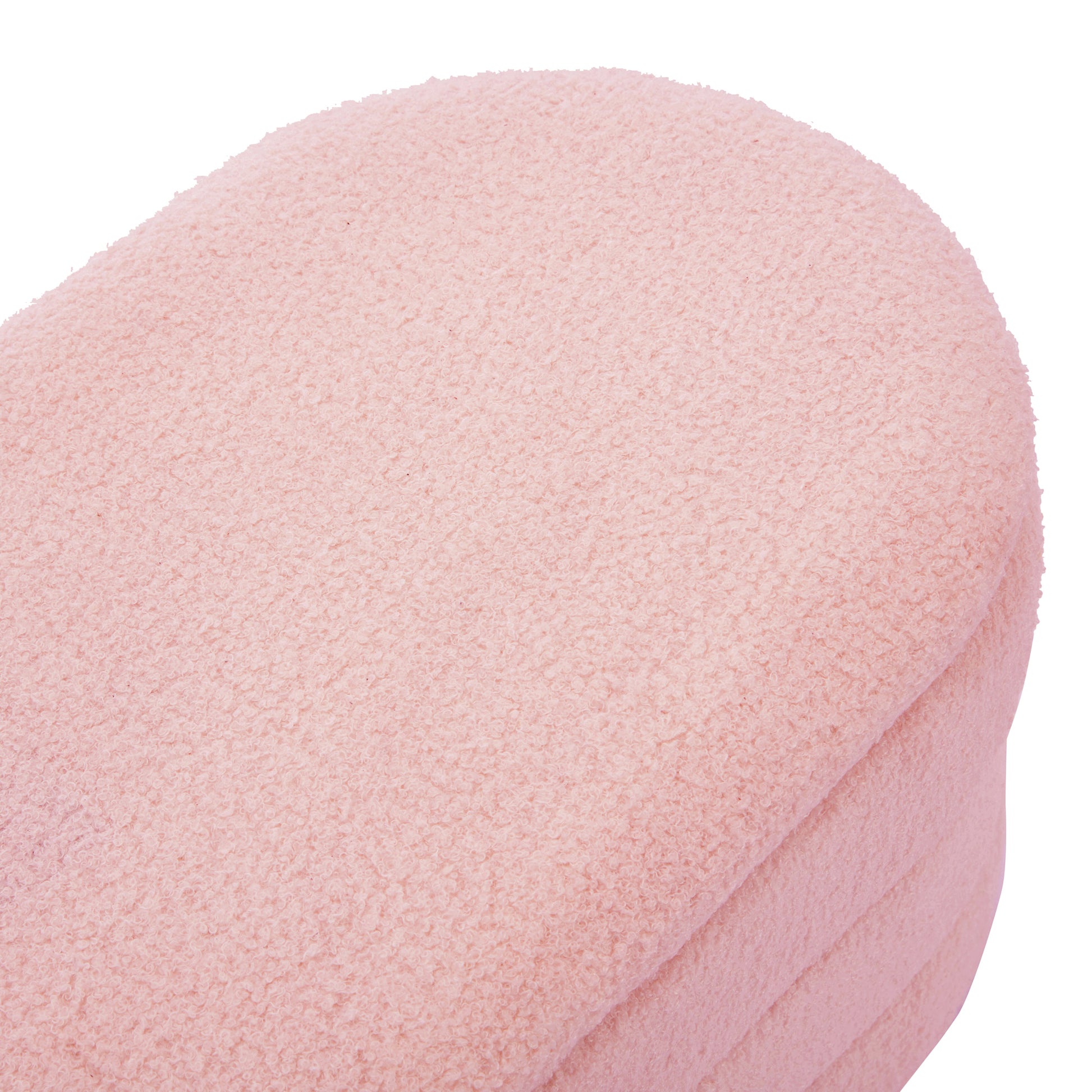 Elegant Upholstered Sherpa Fabric Storage Ottoman With Wood Legs, Storage Bench For Bedroom, Living Room, Pink Pink Wood