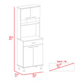 Bay Area Pantry, Two Door Cabinets, One Drawer, Four Adjustable Metal Legs Beige Kitchen Contemporary Melamine Engineered Wood