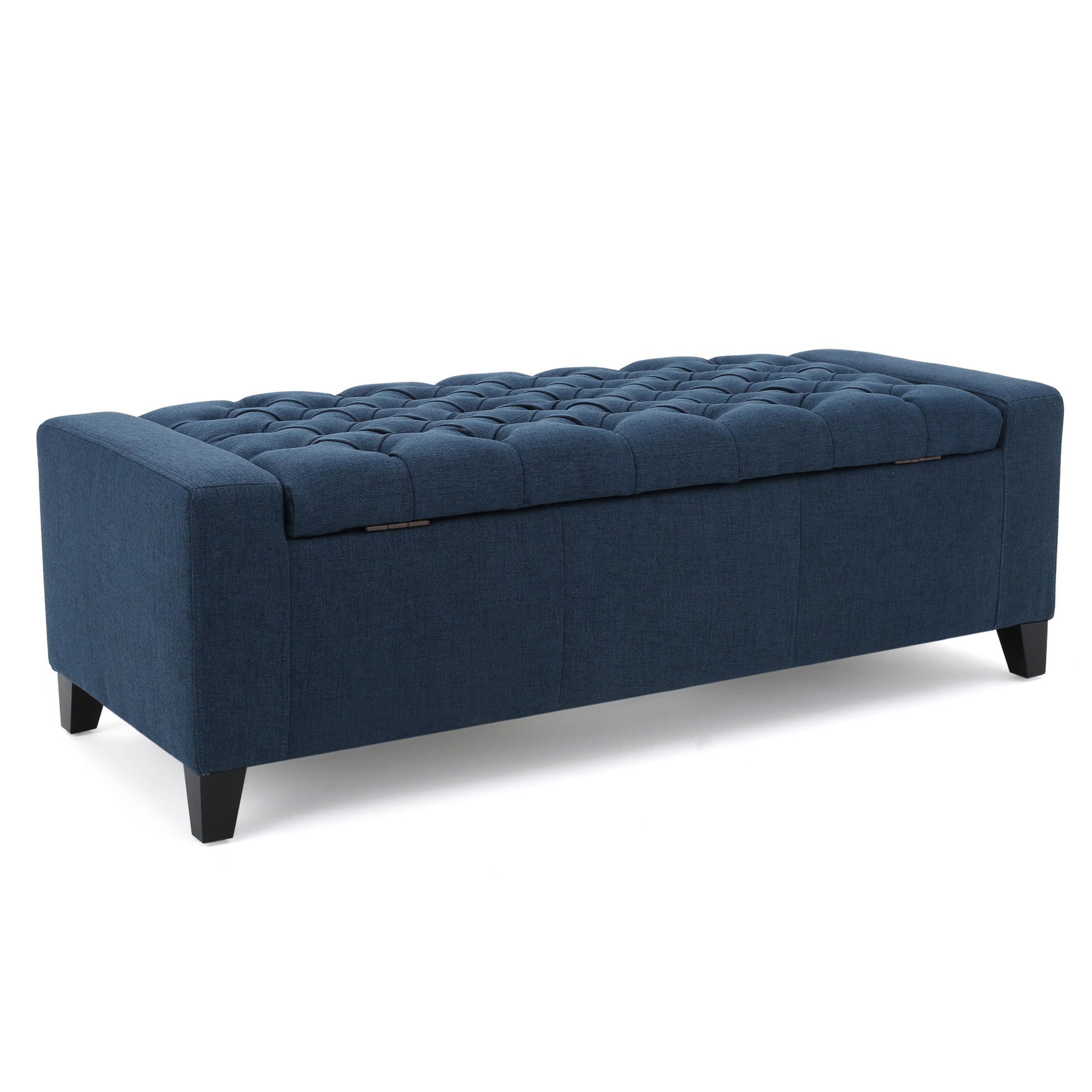 Guernsey Ottoman Navy Blue Fabric