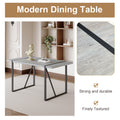 Industrial Rectangular Mdf Light Grey Patterned Dining Table For 4 6 People With 1.5 Inch Thick Mdf Top And Black Metal Legs For Desks, Kitchens, Patios, Dining Rooms Light Gray Mdf