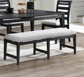 Modern 1Pc Dining Bench Black Frame Upholstered Cushion Plush Comfort Seat Kitchen Dining Room Furniture Black Dining Room Classic,Contemporary,Modern Rubberwood Fabric,Rubber Wood,Solid Wood