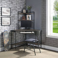 Antique Oak And Sandy Grey Office Chair With Metal Leg Grey Black Primary Living Space Wood Fabric