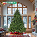 9Ft Artificial Christmas Tree, Premium Unlit Hinged Full Tree With 3655 Branch Tips, Metal Stand, Hinged Structure, Easy Assembly Festival Celebration Xmas Tree For Home, Office, Party Green Pvc