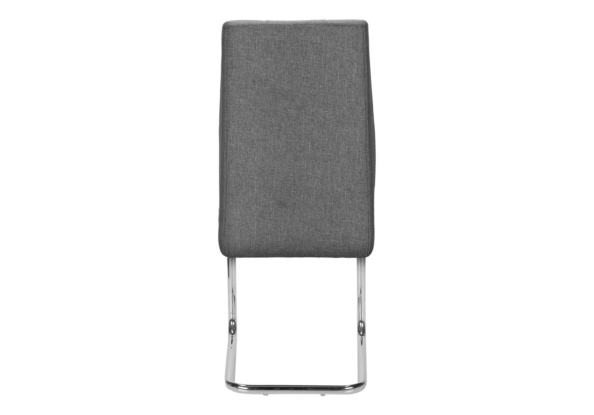 Dining Chair, Set Of 2, Side, Upholstered, Kitchen, Dining Room, 39" Height, Grey Fabric, Chrome Metal, Contemporary, Modern Grey Foam Polyester