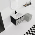 24'' Floating Wall Mounted Bathroom Vanity With Ceramics Sink & Soft Close Cabinet Door, Kd Package Black 2 Soft Close Doors Bathroom Wall Mounted Modern Plywood