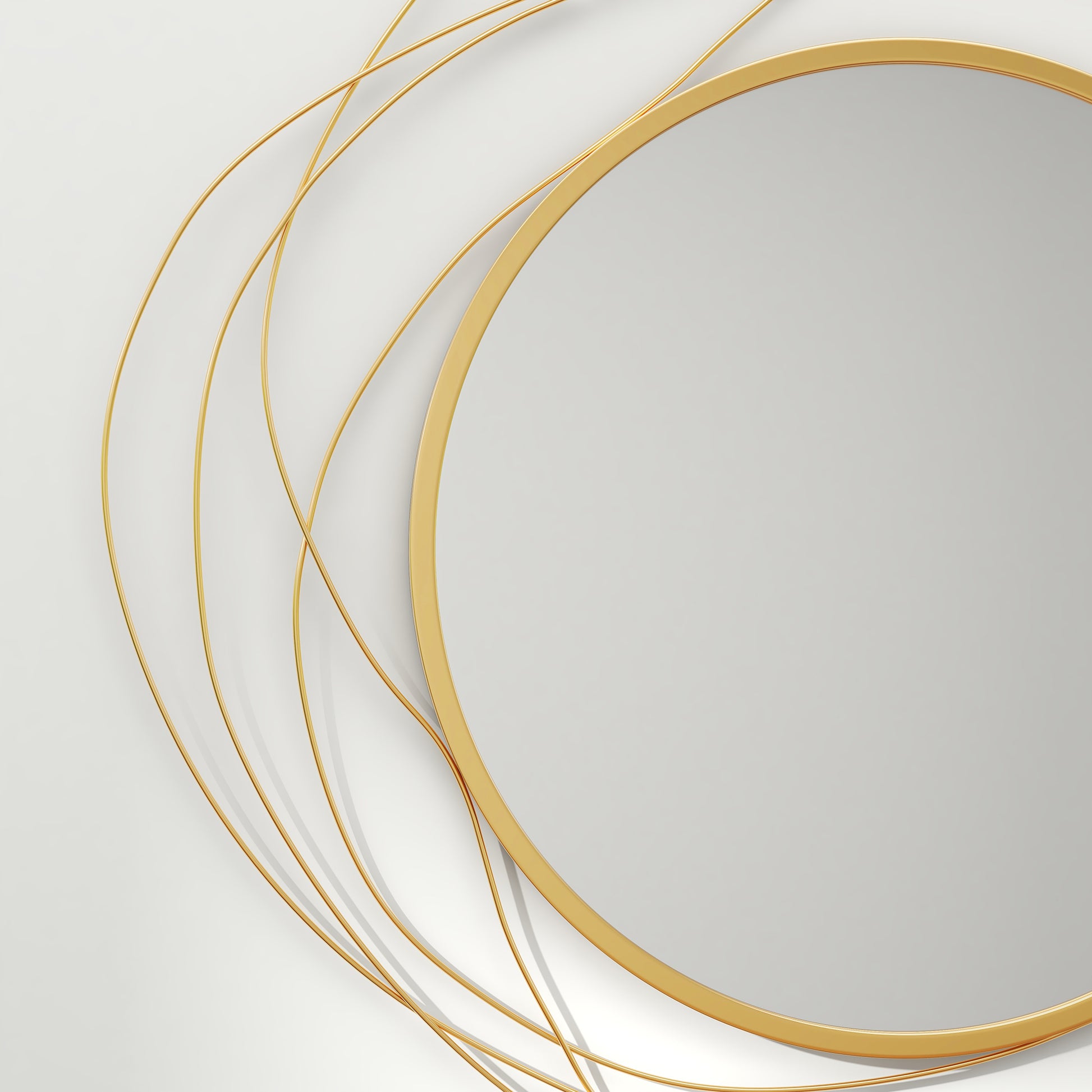 Homcom Metal Wall Art Modern Mirror Decor Home Hanging Wall Sculptures For Living Room Bedroom Dining Room, Gold Gold Mdf Glass