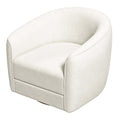 Elise Mid Century Modern Beige Boucle Swivel Chair White Mid Century Modern Foam Boucle