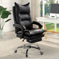 Contemporary Office Chair Upholstered 1Pc Comfort Adjustable Chair Relax Office Chair Work Blackpadded Armrests Black Office Contemporary,Modern Office Chairs Tufted Back Adjustable Height Faux Leather,Metal